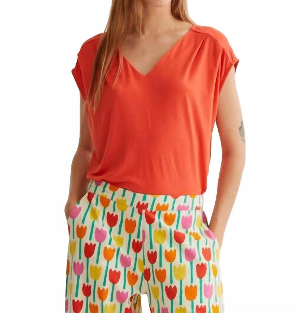 NEW COMPANIA FANTASTICA sleeve detail tee in orange